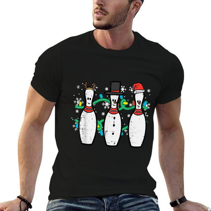 Christmas Bowling Funny Xmas Sports Bowler Men Women Kids  Relaxed-fit T-Shirt