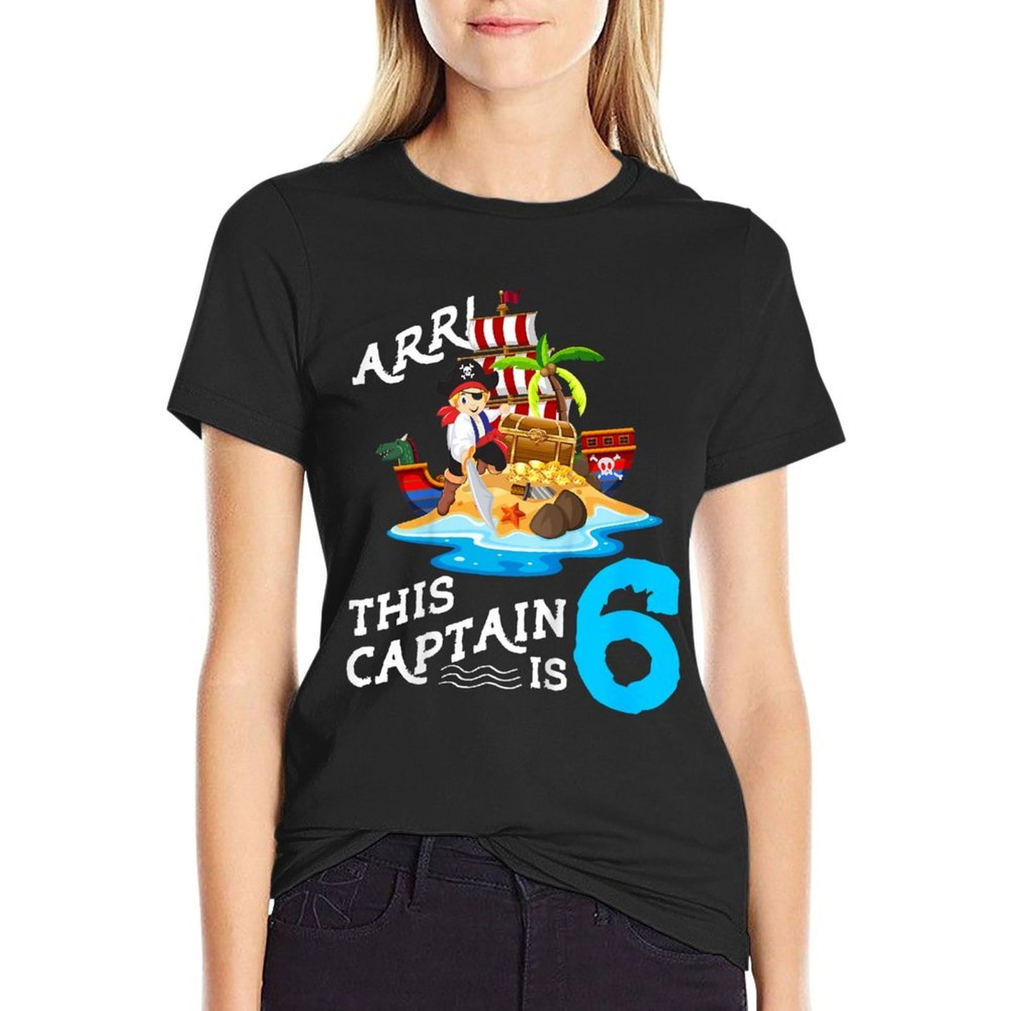Kids 6 Year Old Pirate Birthday Boy This Captain Is 6 Comfortable T-Shirt