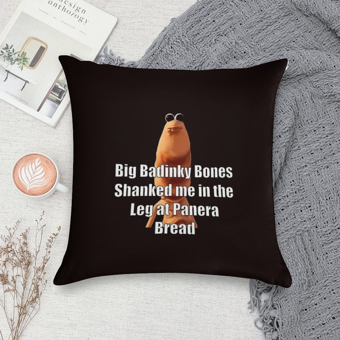 Marcus The Worm Big Badinky Bones Shanked Me Soft Decorative Cover Throw Pillow