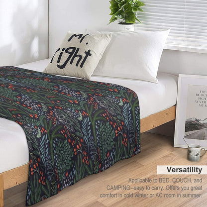 Night Florals Multi-functional Throw Blanket