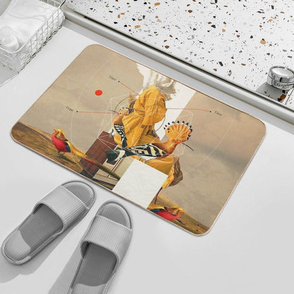 Yellow Echoes of Time  Rapid-Drying Bath Mat