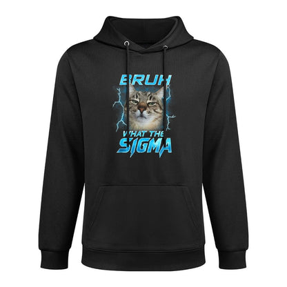 Bruh What The Sigma Funny Cats Lover Men Women Boy Girl Kids Unisex Design Hoodie