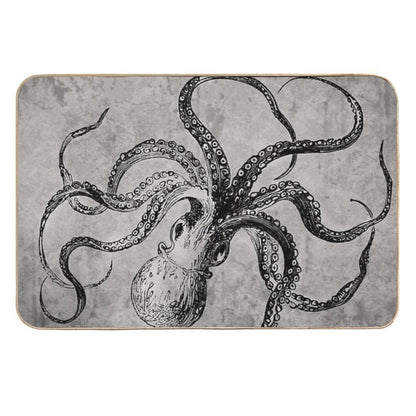 Vintage Octopus  Fade-Resistant Bath Mat