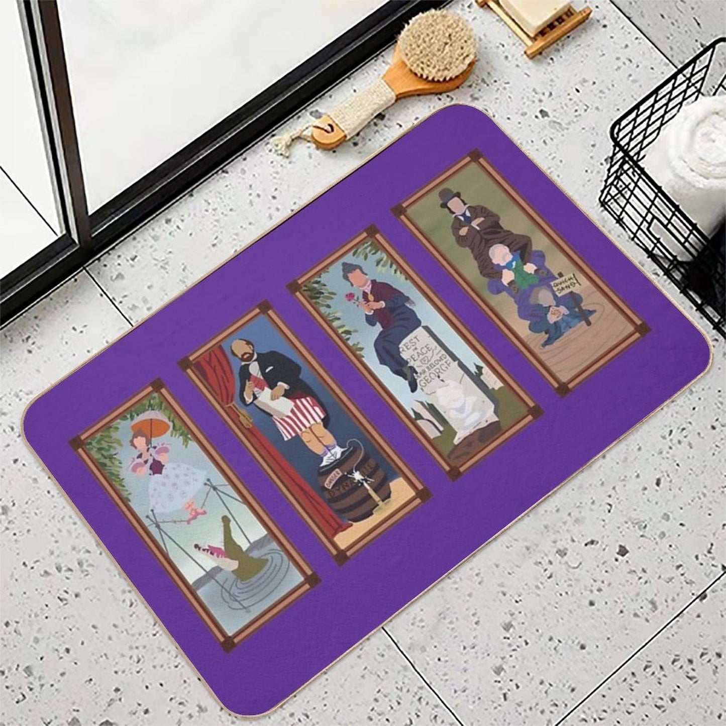 Minimalist Haunted Mansion Stretching Room Portraits  Versatile Bath Mat