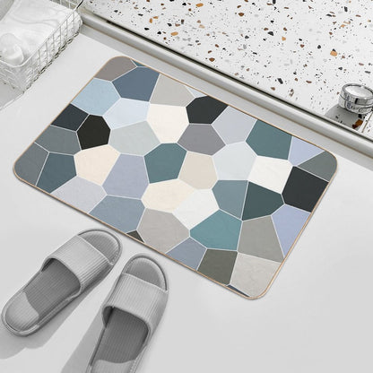 Seashell Colors Coastal Vibes Abstract Seashells And Beach Pebbles Mosaic 3 of 4 Durable Bath Mat