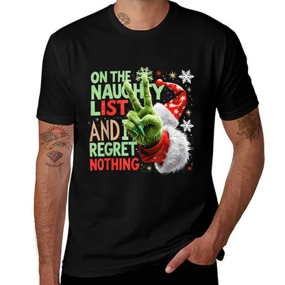 Funny Naughty List Christmas Holiday 2025 Family Matching  Graphic-printed T-Shirt