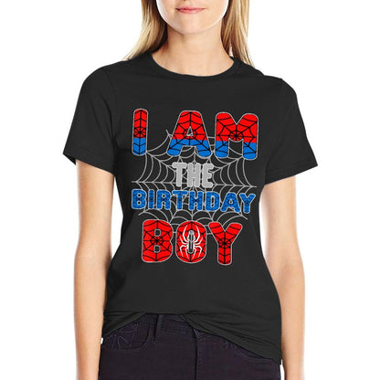 Spider Web Birthday Party I'm The Birthday Boy Trendy Pattern T-Shirt