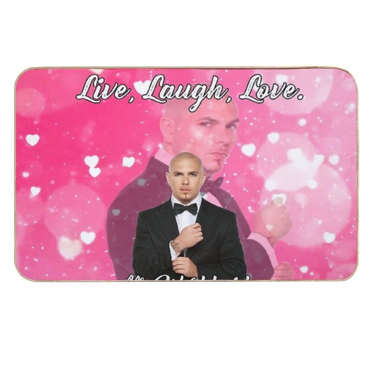 Mr Worldwide Says to Live Laugh Love Pink  Multi-Purpose Bath Mat