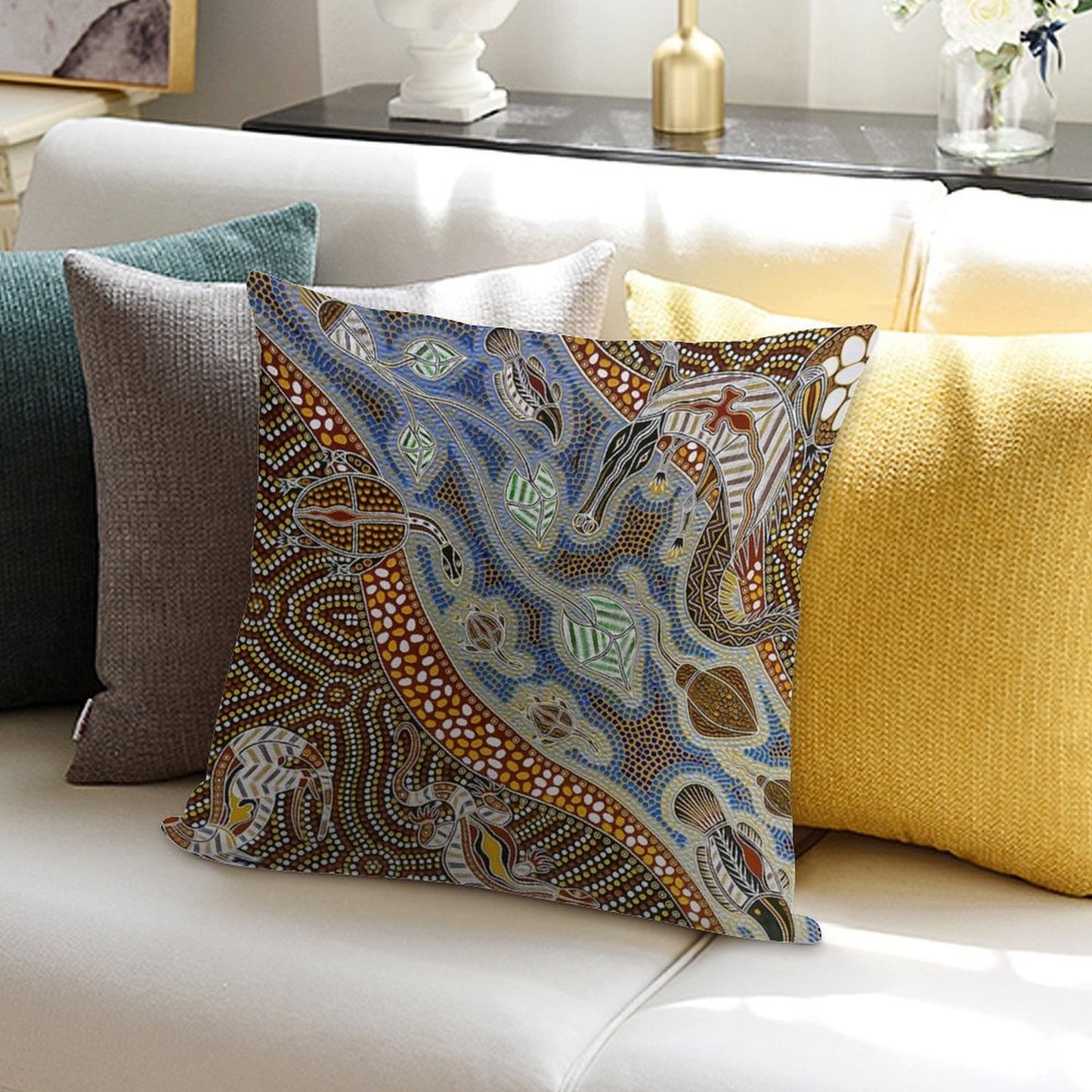 Aboriginal Art Soft Skin-Friendly Throw Pillow