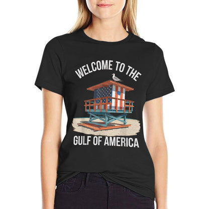Gulf Of USA America Gift Men Women Flag Beach Eco-friendly Material T-Shirt
