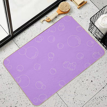 Bubbly White Art Print  Easy To Clean Bath Mat