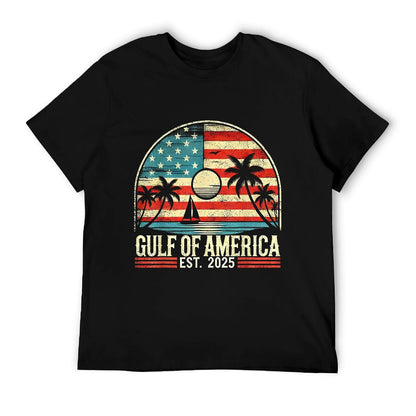 Retro Gulf Of US America 2025 American Flag Gulf Mexico Trendy Pattern T-Shirt