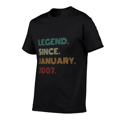 18 Years Old Legend Since January 2007 18th Birthday  Wrinkle-resistant T-Shirt