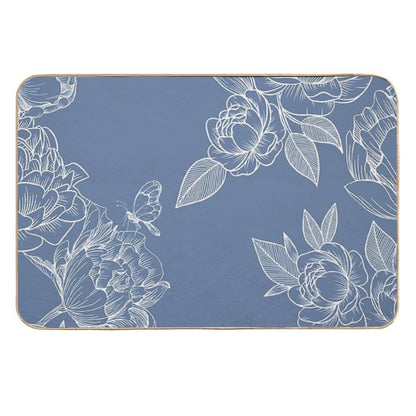 Cool Summer Floral Pattern  Fade-Resistant Bath Mat