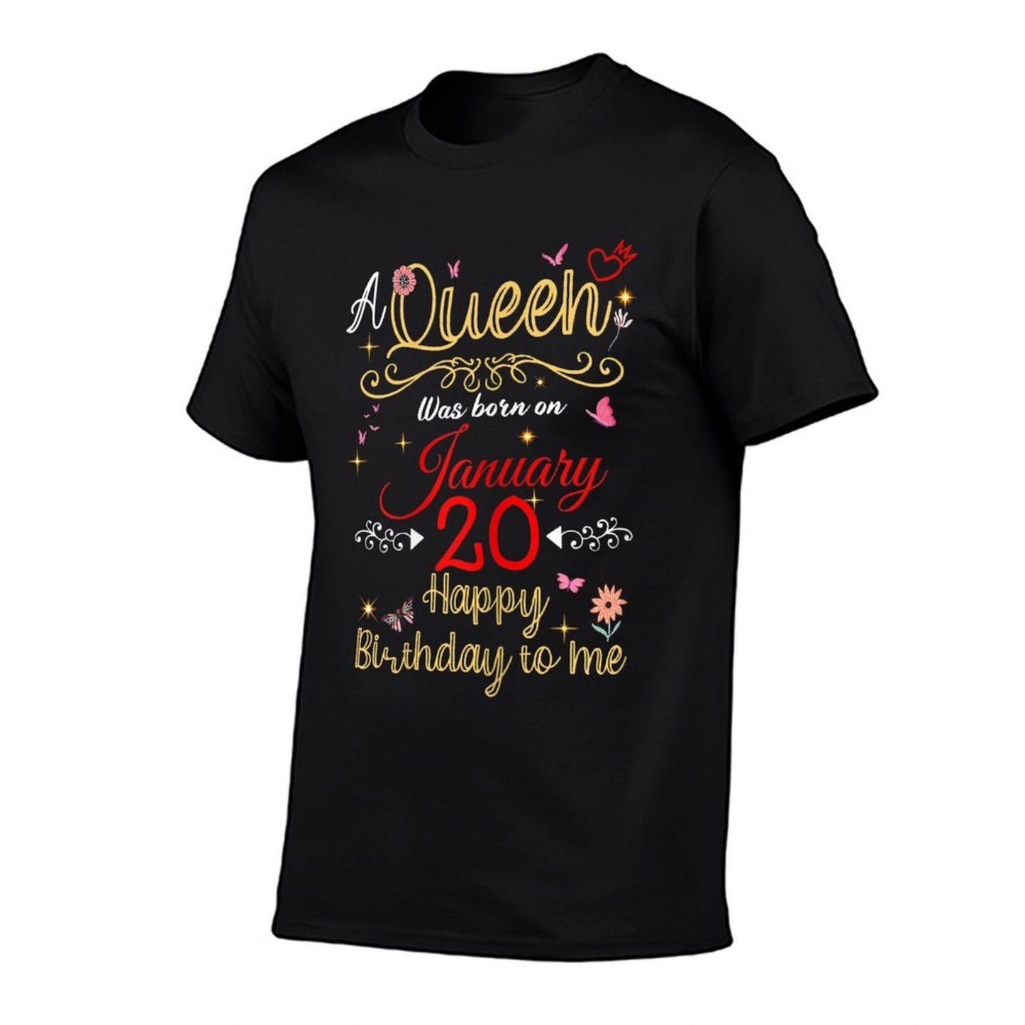 A Queen Was Born on January 20 January 20th Birthday  Polyester Blend T-Shirt