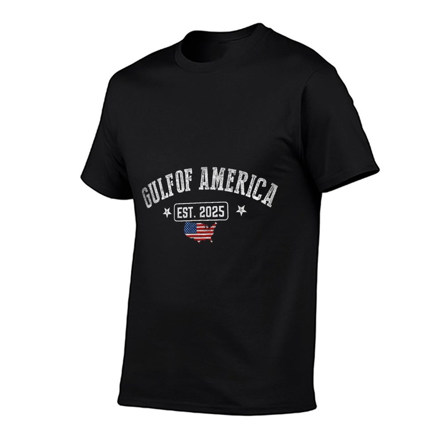 Gulf Of US America Est 2025 Vintage USA American Flag Men Summer-ready Fabric T-Shirt