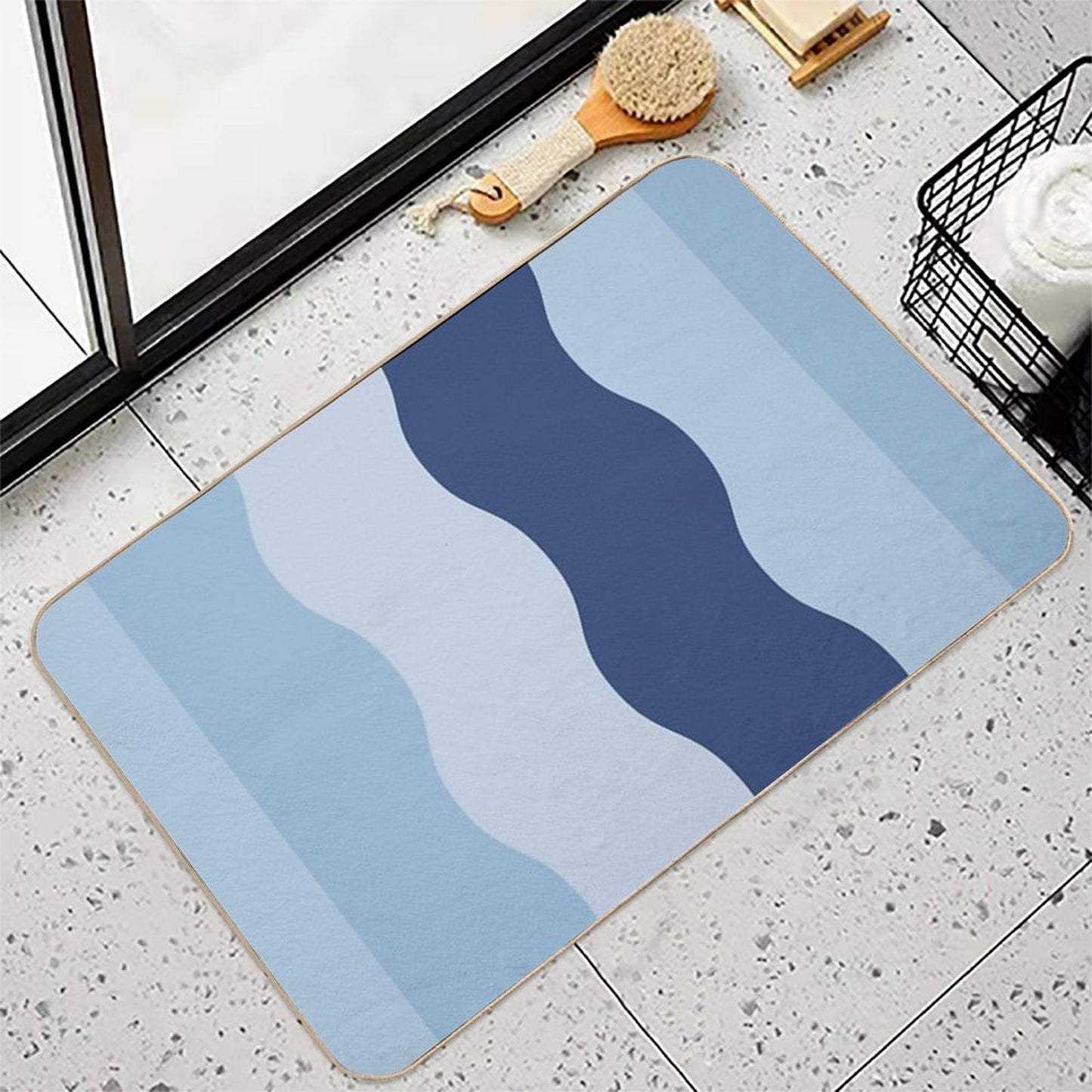 Blue Pallete Wallpaper  Toxin-Free Bath Mat