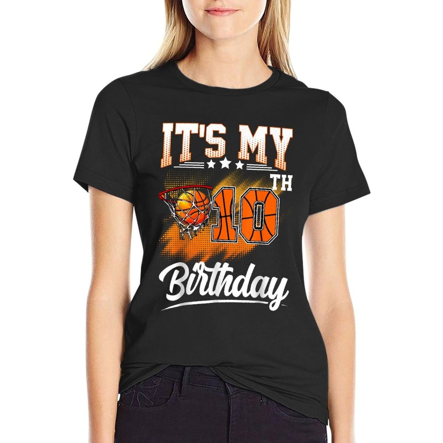 It's My 10th Birthday Basketball Theme 10 Years Old Birthday  Lightweight T-Shirt