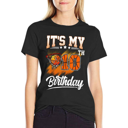 It's My 10th Birthday Basketball Theme 10 Years Old Birthday  Lightweight T-Shirt