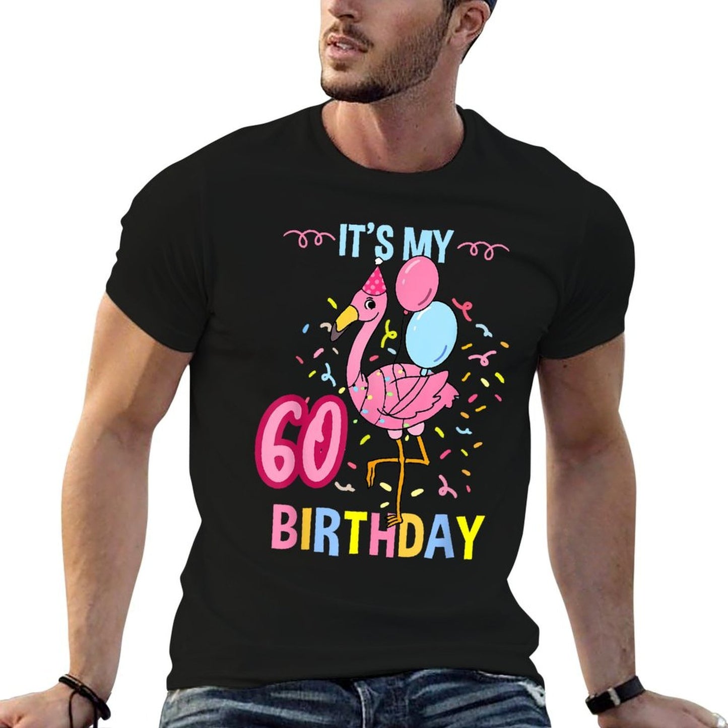 Its My 60th Birthday Flamingo  Vintage-inspired T-Shirt