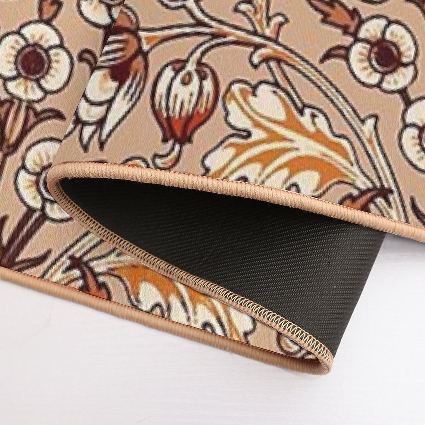 William Morris Hyacinth, Brown And Beige  Stain-Proof Bath Mat