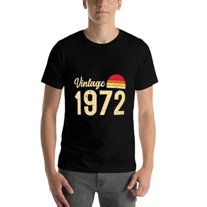 Vintage Style Born In 1972 T Shirts Retro 50th Birthday  Eco-friendly Material T-Shirt