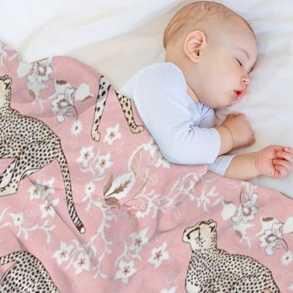 Cheetah Chintz - Cotton Candy Pink Comfort Throw Blanket