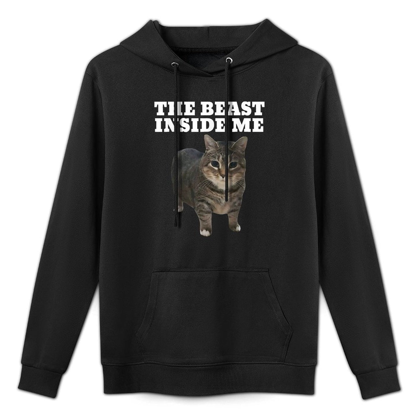 Cat Meme Beast Inside Me Funny Relaxed Fit Hoodie