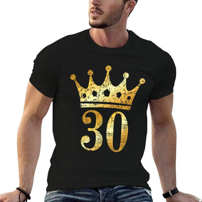 Crown Number 30 (Antique Golden Yellow) 30th Birthday  Moisture-wicking T-Shirt