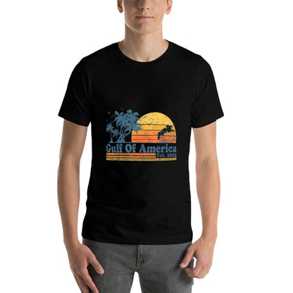 Gulf of US America Est 2025 Retro Vintage Beach Men Women Wrinkle-resistant T-Shirt