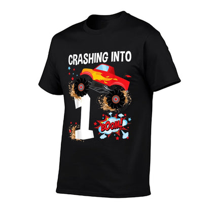 Kids 1 Year Old Monster Truck 1st Birthday Boy Car Trucks  Vintage-inspired T-Shirt
