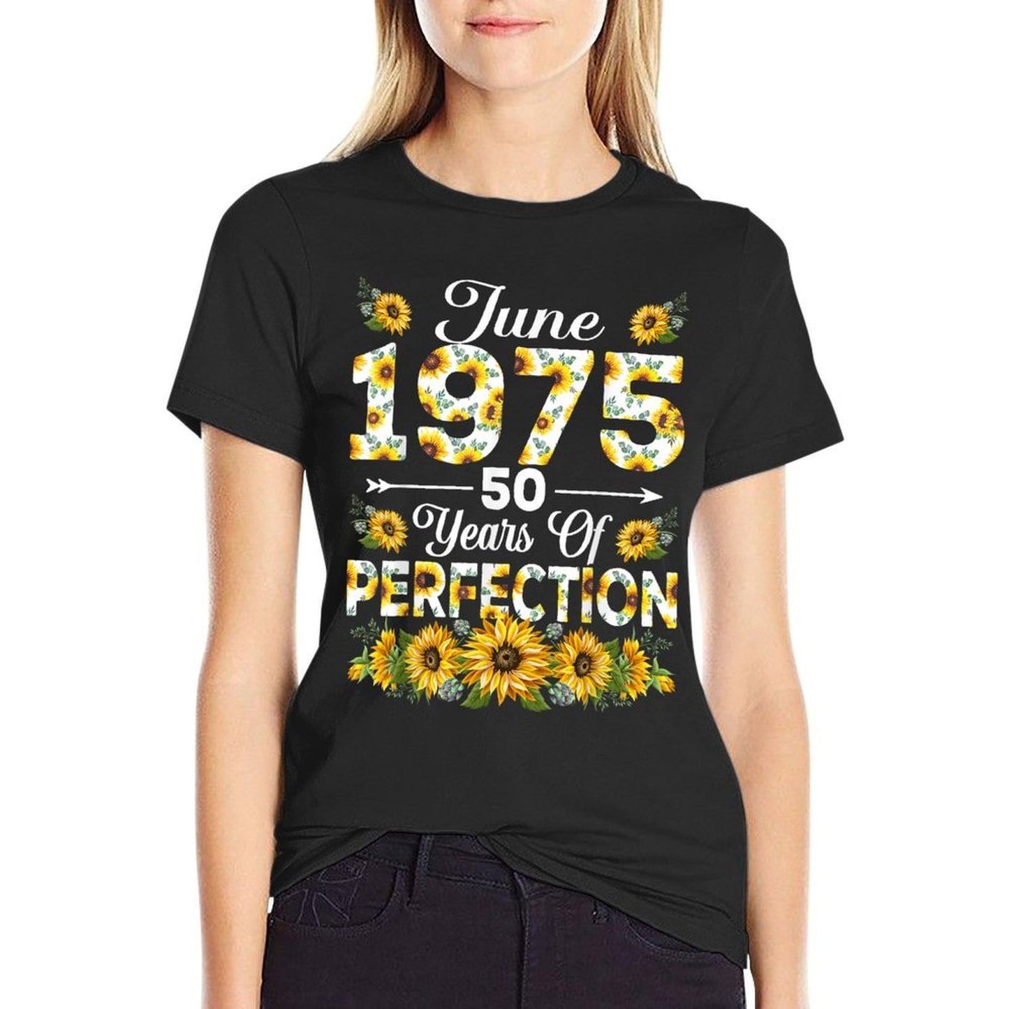 50 Year Old Sunflower June 1975 50th Birthday Decorations  Affordable Price T-Shirt