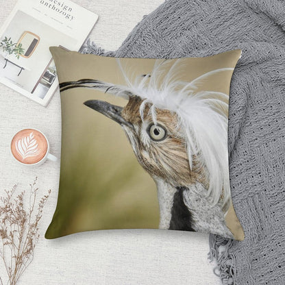 Asian Houbara Bustard Soft Shrink-Resistant Throw Pillow