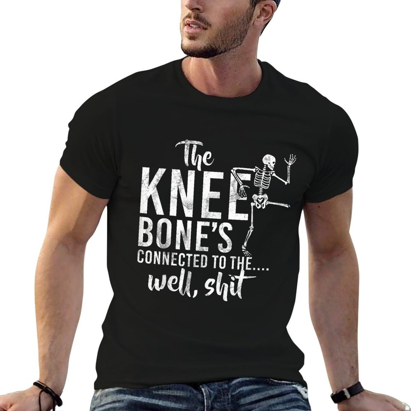 The Knee Bone's Connected To The Well, Shit Amputee Gifts  Moisture-wicking T-Shirt
