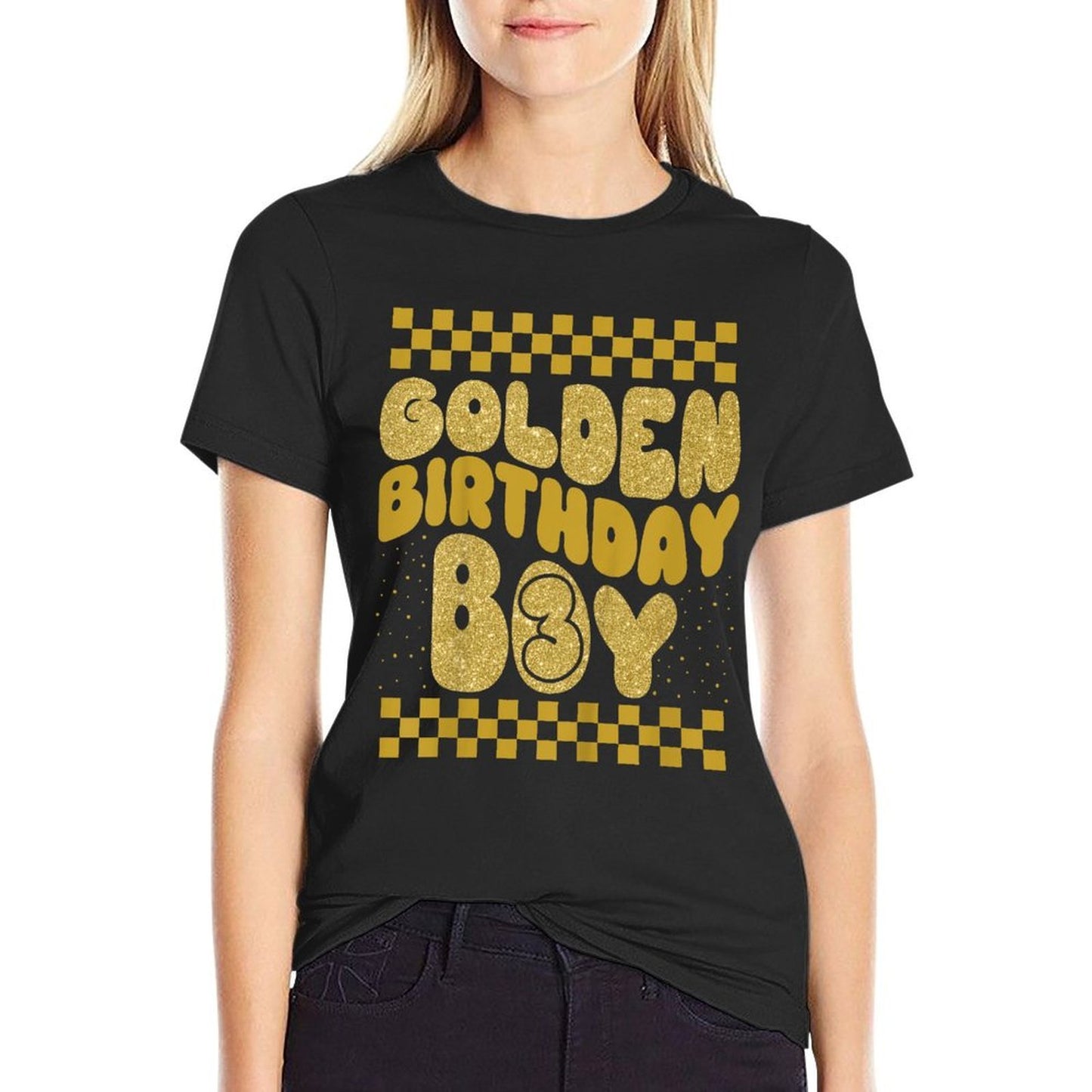 Kids Golden 3rd Birthday Boys Toddlers Birthday Party Decoration  Odor-resistant T-Shirt