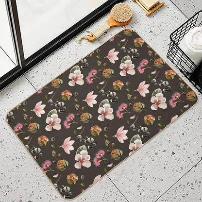 Vintage Floral Geometric Pattern  Anti-Trip Bath Mat