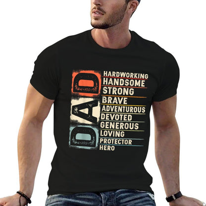 Vintage Funny Definition of Dad Retro Meme Joke Father's Day  Ribbed Collar T-Shirt