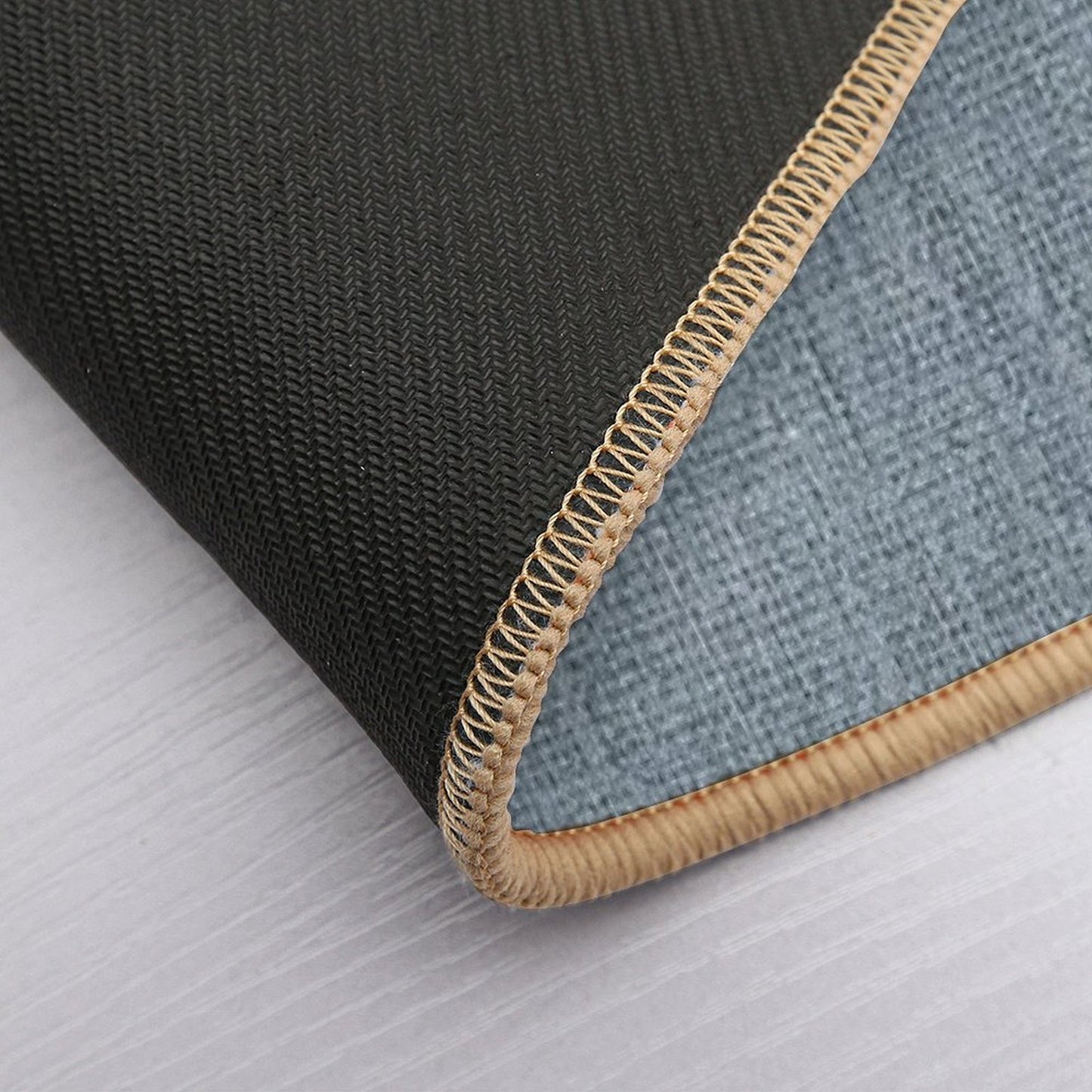 Blue with 3 White Horizontal Stripes  Dirt-Trapping Bath Mat