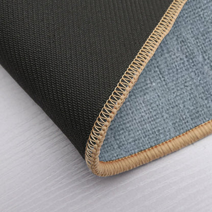 Blue with 3 White Horizontal Stripes  Dirt-Trapping Bath Mat