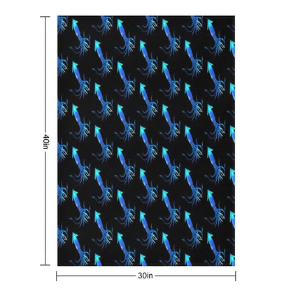 Astral Giant Squid Machine-washable Throw Blanket