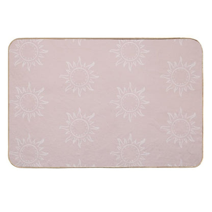 Cute Boho Sun Pattern Bohemian Aesthetic In Muted Colors Pale Pink  Multi-Purpose Bath Mat