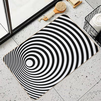 Twilight Zone Tunnel (black on White)  Toxin-Free Bath Mat