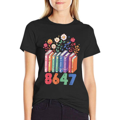 Resist 8647 Books Love Peace Protest Anti Women Girls Oversized Silhouette T-Shirt