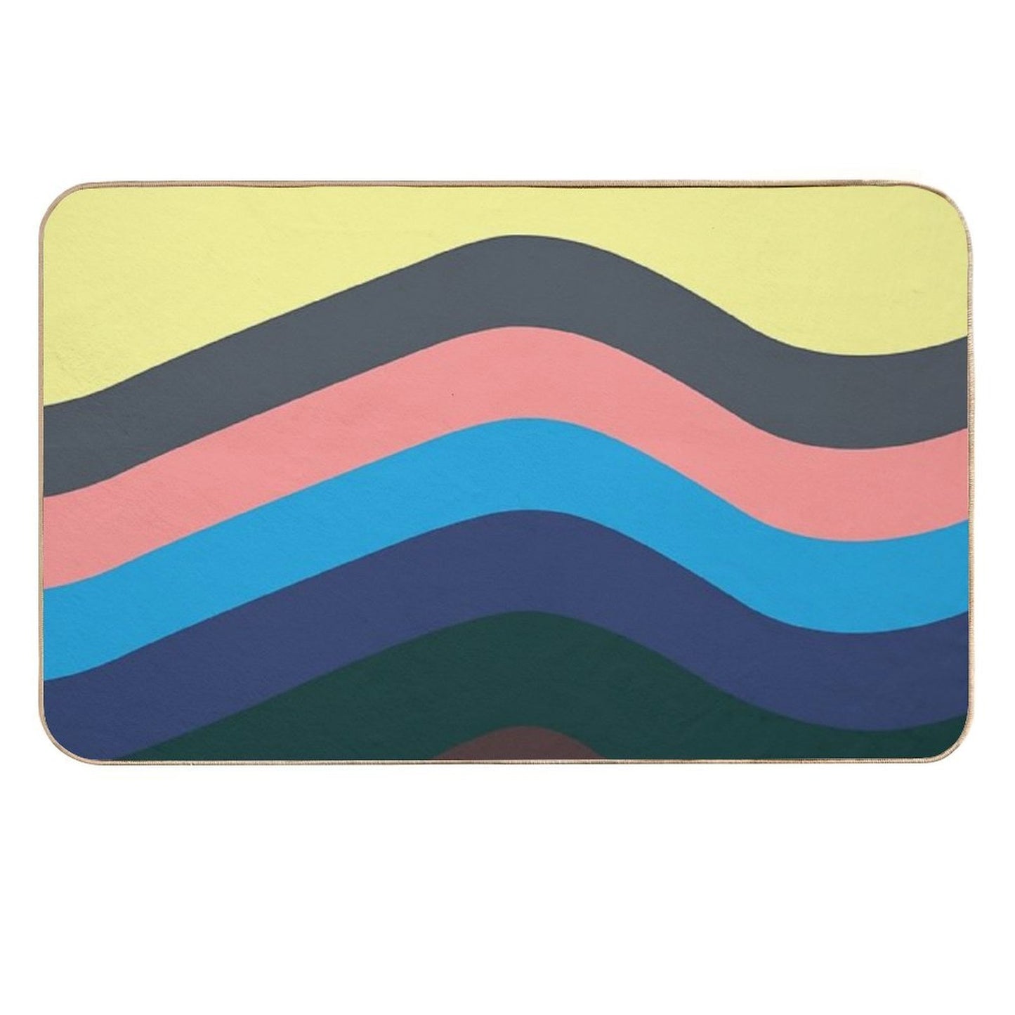 Retro Californian Waves  Repositionable Bath Mat