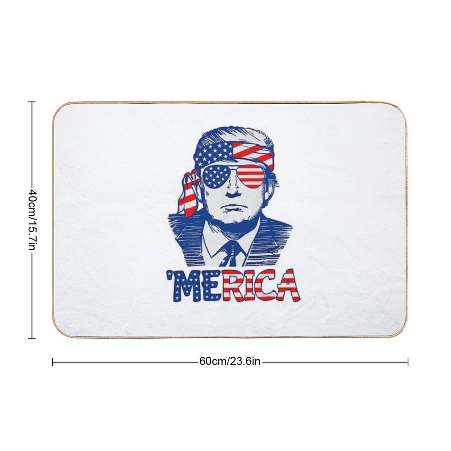 Merica Donald Trump 4th Of July Patristic American Flag  High-Traffic Bath Mat