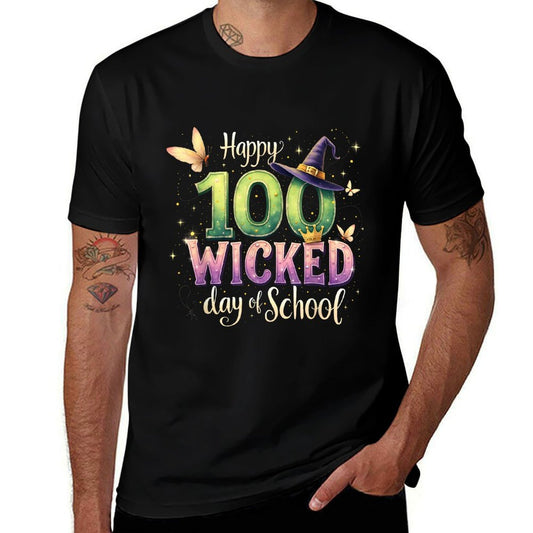 Happy 100 Wicked Days of School 100 Days of School Costume  Summer-ready Fabric T-Shirt