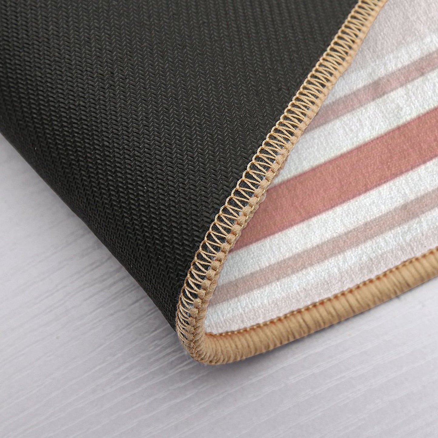 Line Art Neutral Peach  Fade-Resistant Bath Mat