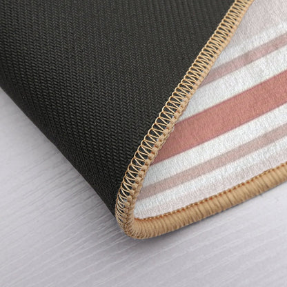 Line Art Neutral Peach  Fade-Resistant Bath Mat