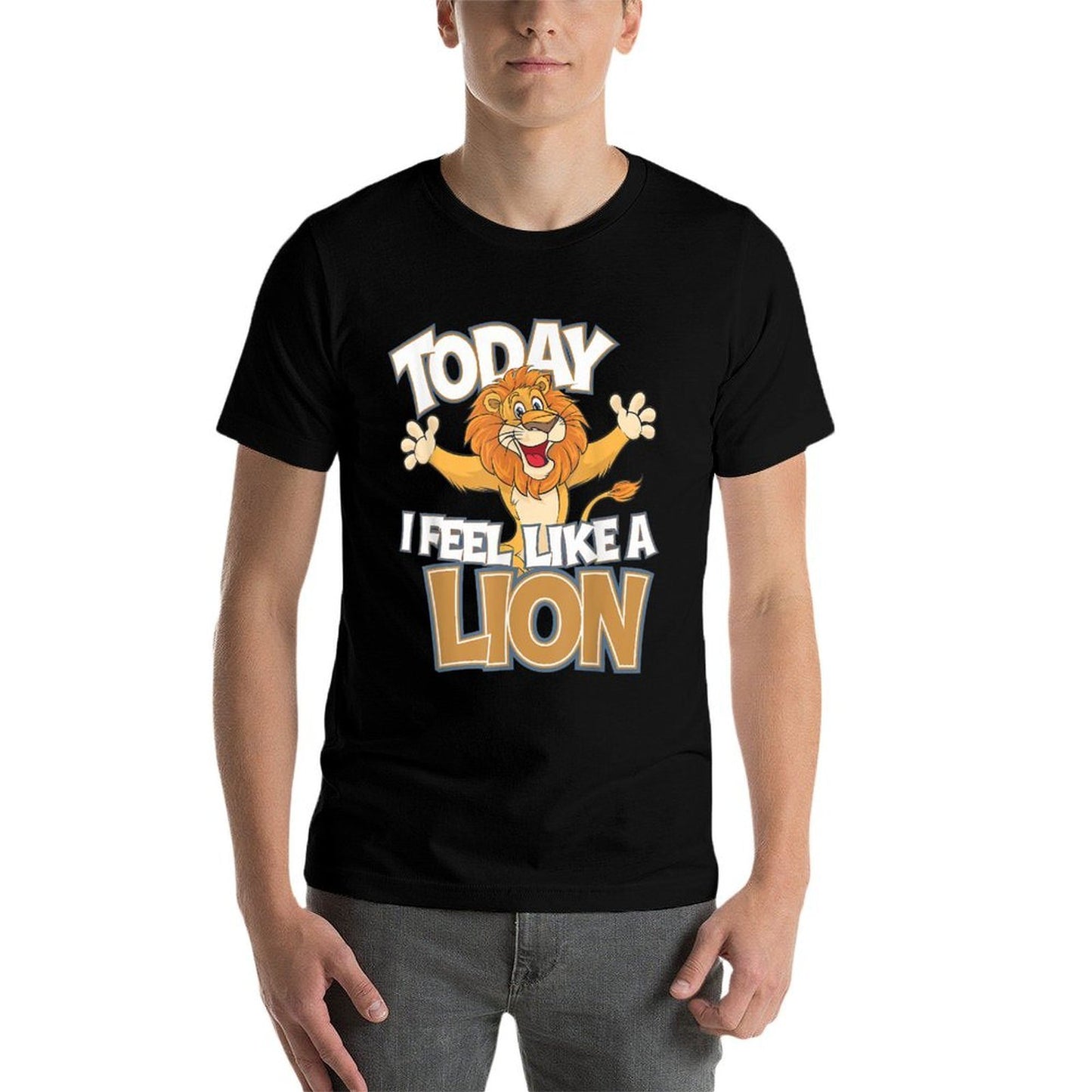 Childrens Today I Feel Like A Lion Tshirt  Kids Lion  Cotton T-Shirt