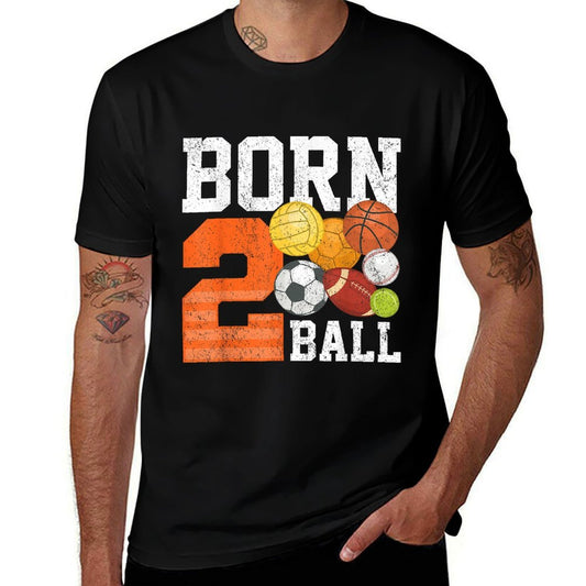 Born 2nd Ball Birthday Sport Ball Theme 2 Year Old Kids  Slim-fit Cut T-Shirt